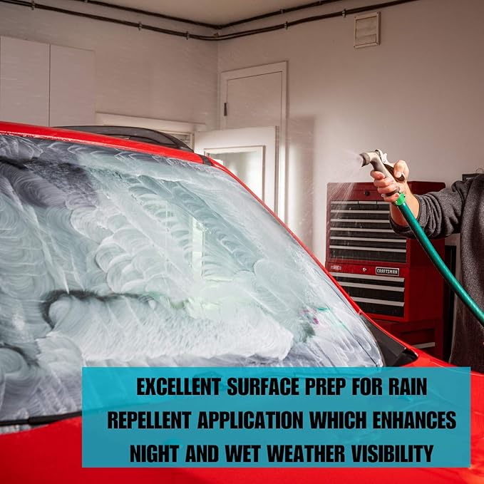 Invisible Glass 91411 Glass Stripper – Hard Water Spot Remover – Strips Coatings, Waxes, Oils & Road Film – Preps Windshields for Rain Repellent & Ceramic Coating – 4 Fl Oz