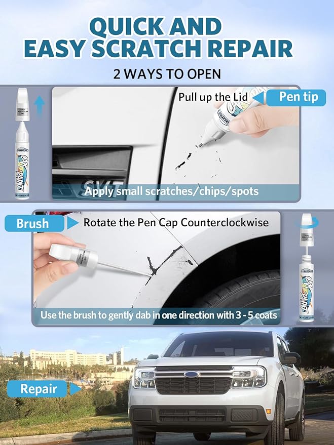 Shadow Black(G1) Touch Up Paint for Ford, Car Paint Scratch Repair Remover Pen Color Exact Match, Quick and Easy Fix Automotive Chips and Nicks Scuff