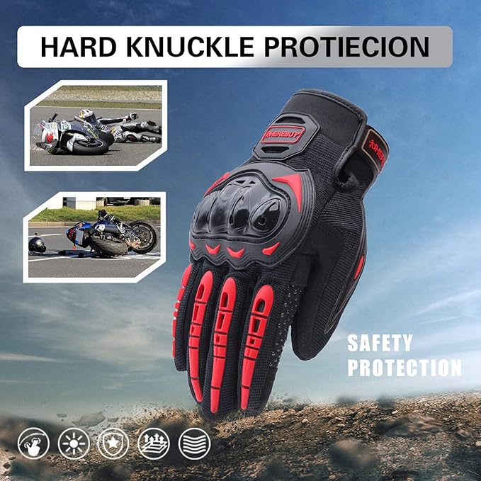 Motorcycle Gloves Touch Screen Full Finger Riding Gloves Knuckle Protection for Men and Women for Dirt Riding, Road Racing, Cycling, Climbing Work Outdoor Sports