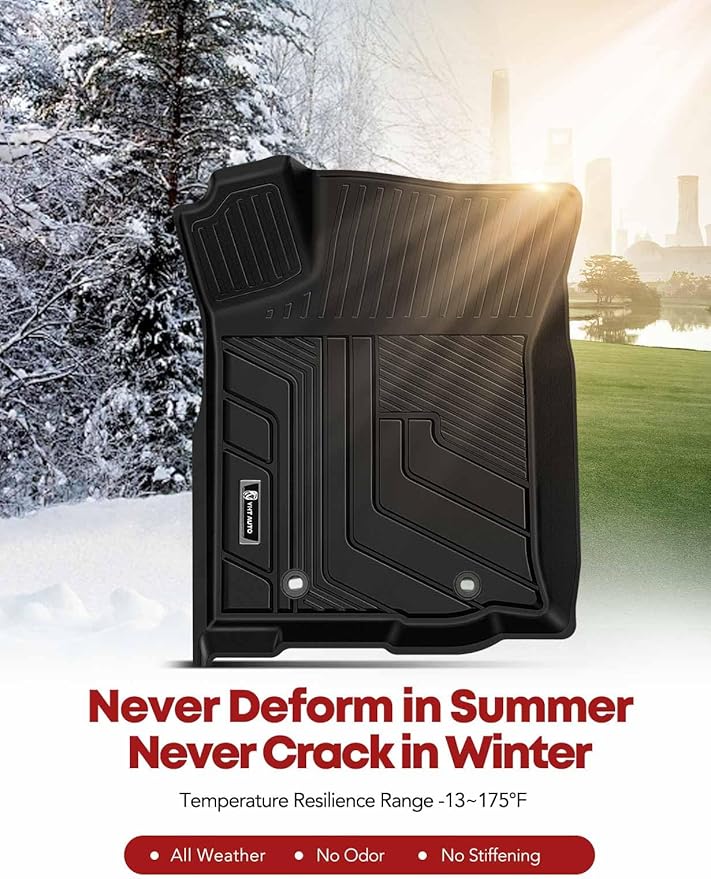 YHTAUTO Floor Mats Fit 2016-2020 Toyota Tacoma Access Cab, TPE All Weather Car Mats Waterproof Anti-Slip Odorless Floor Liner, Interior Car Accessories Front & 2nd Row Liner