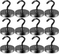 LOVIMAG Magnetic Hooks,100lbs Magnetic Hooks for Cruise Cabins, Cruise Essentials Must Haves for Travel, Strong Magnets with Hooks for Hanging, Heavy Duty Magnets with Epoxy Coating-12 Pcs