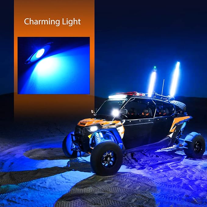 Nilight LED Rock Light Pods Waterproof Under Body Wheel Well Light Exterior Interior Lights for Car Truck Pickups ATV UTV SUV Motorcycle Boat, 6PCS Blue