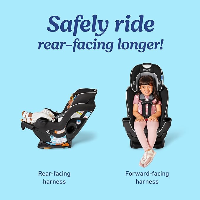 Graco Extend2Fit Convertible Baby Car Seat, Rear and Forward Facing, Adjustable Extension Panel for Extra Legroom, Redmond