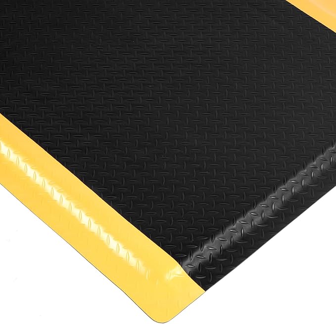 tonchean 3 x 7 FT Anti Fatigue Mats, Extra Thick 15/16" Ergonomic Standing Floor Mat Industrial Working Soft Sponge for Machinist Workshop Garage, Reducing Pressure