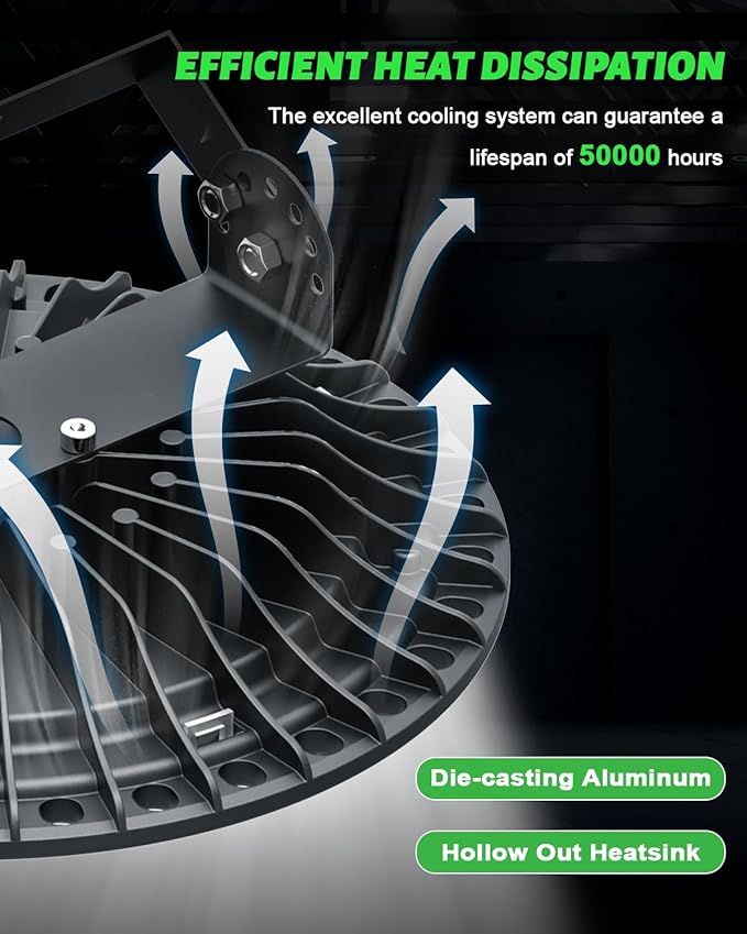 Viugreum High Bay LED Shop Lights, 500W UFO LED High Bay Light 50,000LM 120V LED High Bay Lights 5000K Daylight, Alternative to 2000W MH/HPS for Garage Workshop Barn Factory Warehouse - 15 Pack