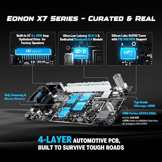 Eonon Car Stereo for BMW 3 Series 325i 330i M3 (E46) 1998-2006, Android 14 Wireless CarPlay Stereo, 9 Inch Touchscreen Android Auto Radio, Bluetooth/SWC/GPS, 3+32G - E46X7