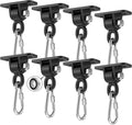 Heavy Duty Swing Hangers with Bearing, Porch Swing Hanging Kit for Outdoor Playground Tree Indoor Ceiling Mount Hardware Brackets with Snap Hooks for Yoga Hammock Punching Bag Accessories 8PCS Black