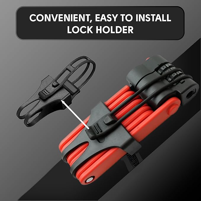 Foldable Combination Bike Lock | 4-Digit Anti-Theft, Heavy-Duty FortiCore™ Hardened Alloy Steel Bicycle Lock for E-Bikes, Scooters & Motorcycles | Compact, Portable & Secure