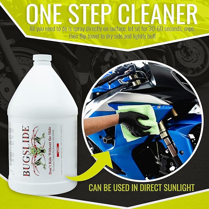 BugSlide Bug Remover Spray – All Purpose Car Cleaner & Detailer, For Vehicle Interior & Exterior Use, Shines, Degreases, Polishes, Wipes Away Bugs on Plastic, Metal,Glass, Windows, Mirrors, 16 oz