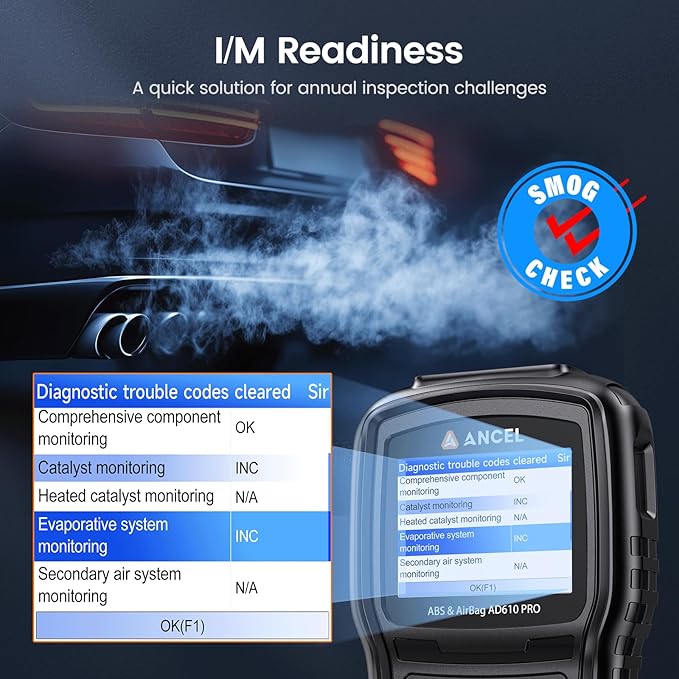 ANCEL AD610 Pro ABS SRS OBD2 Scanner, ABS Bleeding, SAS Calibration, ABS, Airbag, EPB, Oil Reset, Full OBD2 Functions, AutoVIN, Free Lifetime WiFi Updates