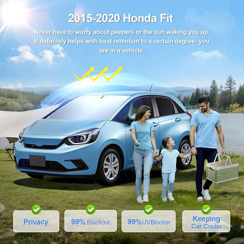 10pcs Car Window Shades for 2015-2020 Honda Fit Accessories,Windshield Side Rear Full Sunshade,Sun Visor UV Blocking, Privacy Protection and Blackout for Camping Outdoor