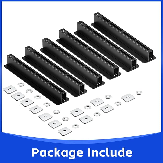 6 Pack Overhead Storage Bin Rack, Ceiling Racks for Utility Bins Organization, Heavy Duty Rack Ceiling Garage Storage for Supports Most Bins Container (for 5 Bins, Bins are not included)