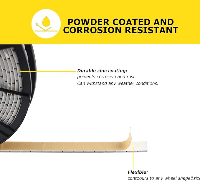 YIZBAP Wheel Weights Gray 1/4 OZ, 5kgs/11lb/Roll, 715pcs, with Strong Adhesive. 0.25 Ounce Stick on Wheel Weights for Cars, Trucks, SUVs, Motorcycle and Others