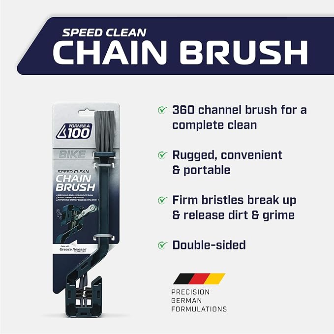 Speed Clean Chain + Drivetrain Brush – Deep Cleaning for Bicycles – Firm Bristles, Dual Brush, Comprehensive Clean
