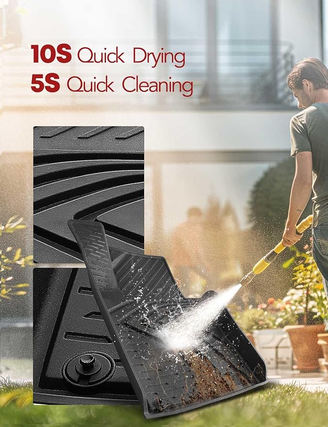 YHTAUTO Floor Mats Fit 2020-2024 Hyundai Sonata & 2021-2025 Kia K5 FWD, TPE All Weather Car Mats Waterproof Anti-Slip Odorless Floor Liner, Interior Car Accessories Front & 2nd Row Liner 2.5MM