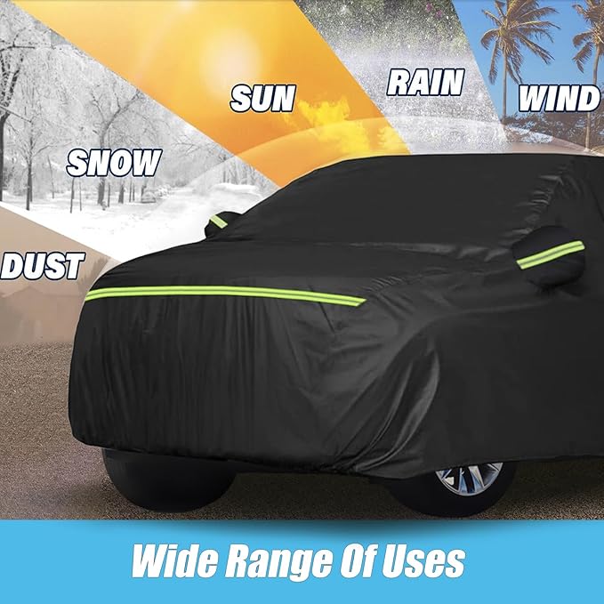 Waterproof Car Covers for 2010-2025 Jeep Grand Cherokee (Black) Custom Heavy Duty Waterproof All Weather Protection Outdoor
