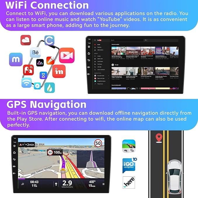 2+64G Android Car Stereo for Hyundai Tucson IX35 2010-2015 with Apple Carplay Android Auto Mirror Link 10.1 inch Touch Screen FM RDS HiFi Bluetooth WiFi GPS+Camera&MIC