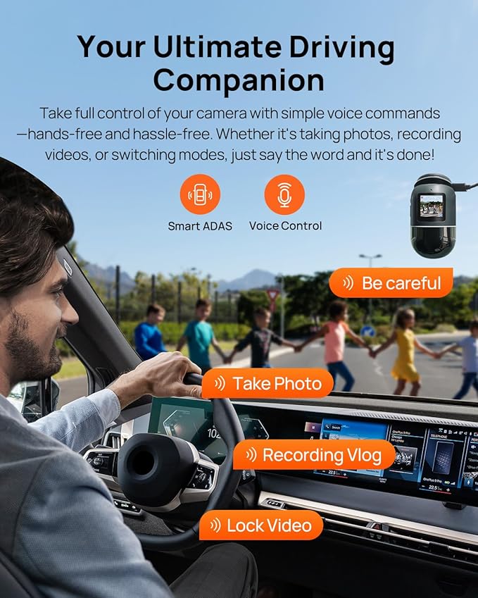 70mai Dual Dash Cam Front and Rear 4K, Car Camera for Cars with Sony IMX678, STARVIS 2 Night Vision, 4G LTE, AI Motion Detection, ADAS, 5GHz Wi-Fi 6, Parking Monitor, Voice Control (4K Omni X800)