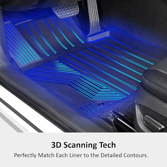 LASFIT Floor Mats for Toyota RAV4 2019-2024 2025(Not Fit Hybrid) All Weather Mats for Toyota RAV 4 LE/XLE/Limited/TRD/Adventure TPE Custom Fit Floor Liner Front and Rear 2 Row Car Mats, Black