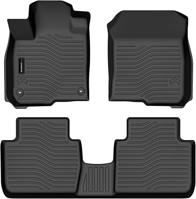 Auxko All Weather Floor Mats Fits for Honda HR-V Include Hybrid 2023 2024 2025 2026 TPE Rubber Liners All Season Guard Odorless Anti-Slip Mats for 1st & 2nd Row