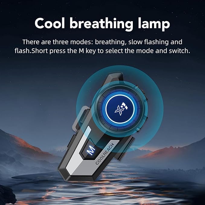 Motorcycle Helmet Bluetooth Headset,Sking Earphone,CVC Noise Cancellation Stereo Music Automatic answering,90 Hours Playing time High Sound Bluetooth Motorcycle Helmet Ultra-Thin
