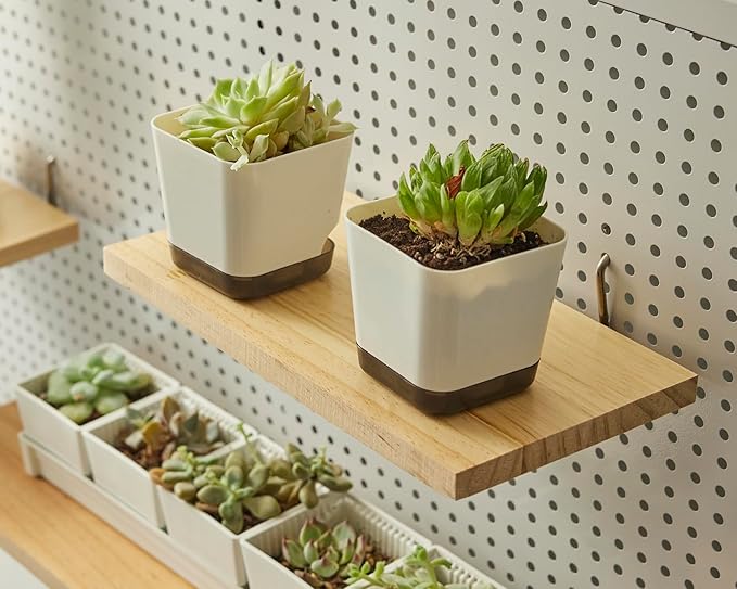 Shelves for PegBoard, Pine Wooden Pegboard Shelf Wall Organizer, Wooden Board for Walls Home, Garage Tool Storage, Office Organization, Kitchen, Craft Room,4 Pack