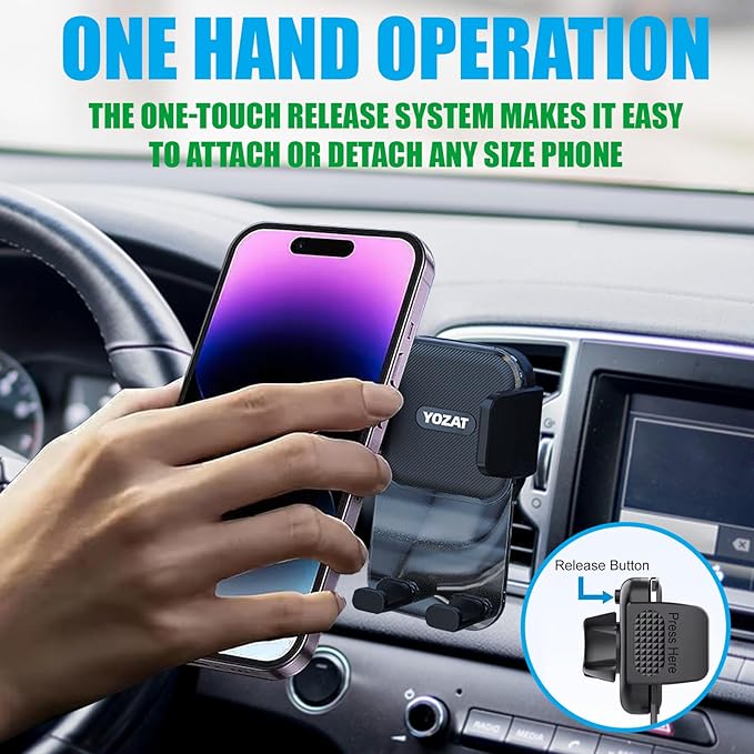 Car Phone Holder for Dashboard, Windshield, Air Vent - Universal Mount, Heavy Duty, Compatible with All Smartphones