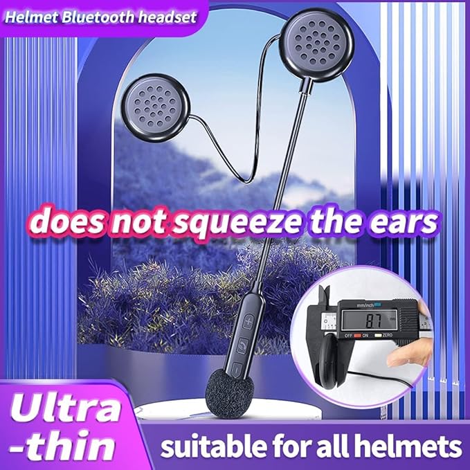 Motorcycle Helmet Bluetooth Headset,Bluetooth Helmet Speakers,Helmet Headphones High Sound Quality System 90 Hours Playing time IP67 Waterproof Ultra Thin Earphone Riding/Skiing