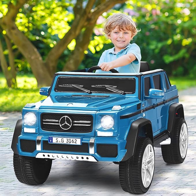 HONEY JOY Ride On Truck, Licensed Mercedes-Benz Maybach G650 Battery Powered Ride On Toys Car w/Remote Control, LED Lights, Music, Slow Start, 12V Electric Cars for Kids, Gift for Boys Girls (Black)