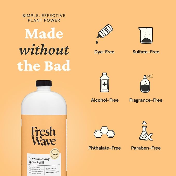 Fresh Wave Orange Odor Eliminator Spray & Air Freshener Refill, 32 fl. oz.