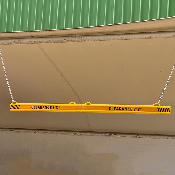 ClearanceGard 80″ x 4″ Clearance Bar Kit with 2m Height Lettering – Yellow & White Reflective Tape – Plastic Material – Ideal for Underground Garages, Tunnels, Underpasses, and Drive-Thru Canopie