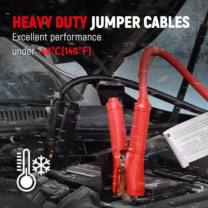 TOPDC Jumper Cables Heavy Duty 0 Gauge 20 Feet 1000Amp Booster Cables for Car Battery, Heavy Duty 2/0 Gauge Cables for Diesel Trucks, Protable Jumper Cables Kit with Case, Gloves