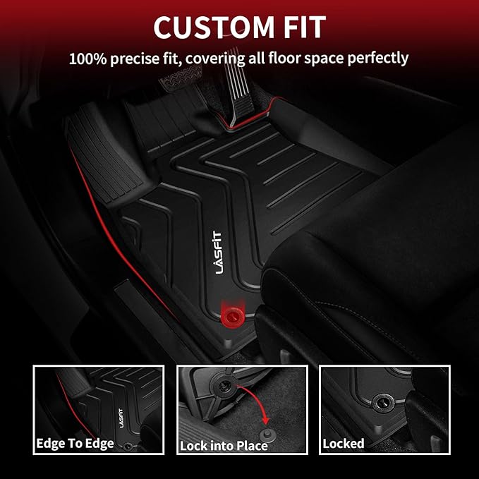 LASFIT Floor Mats Fit for Lexus NX NX200t NX300 NX300h 2021-2015 All Weather Floor Liners Custom Fit for Lexus NX All Models 2021 2020 2019 2018 2017 2016 2015 TPE Car Mats,Front and Rear Mats,Black