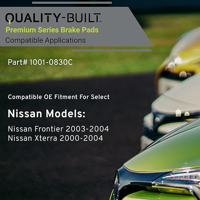 Premium Ceramic Front Brake Pads (1001-0830C) Compatible with Nissan Frontier 2003-2004, Nissan Xterra 2000-2004