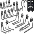 3-H Garage Wall Hooks 20 Pack, Garage Hooks Heavy Duty with Extra Welding Spots, Garage Organizer for Garden, Lawn, Chairs, Ladders, Weed Eater, Shovel(Gray)