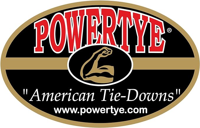PowerTye 1.5in x 6.5ft Heavy Duty Ratchet Tie-Down Straps with Soft-Tye and Carabiner Hooks - 1,000 lb Working Load Limit / 3,000 lb Breaking Strength - Made in USA - Blue/Black Pair