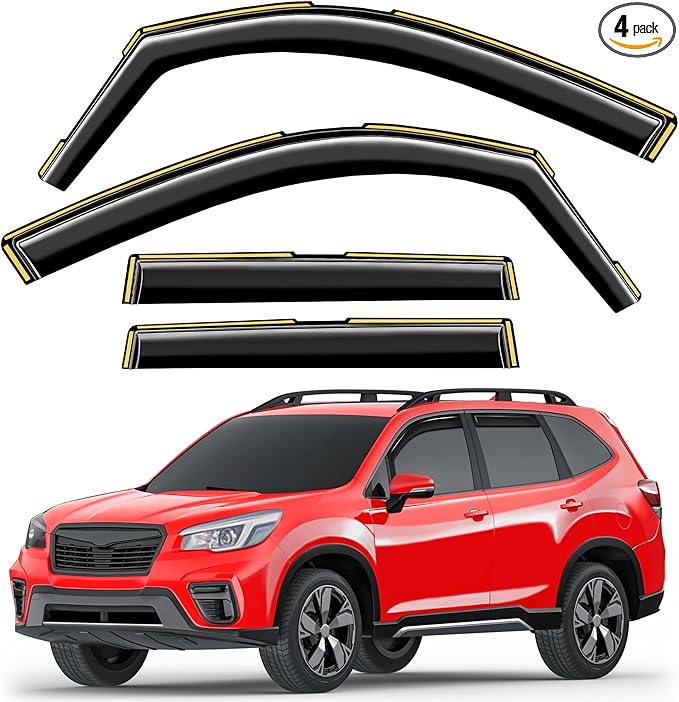 in-Channel Window Rain Guards Fit for Subaru Forester 2019 2020 2021 2022 2023 2024 Extra Durable Window Visors Window Deflectors Vent Visors Vent Shades Car Accessories-4 pcs 2-Q17