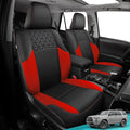 Seat Covers for Toyota 4Runner 2011-2024, Faux Leather Car Seat Cover Full Set, 3-Row-Only for 7 Seats Version-BlackRed