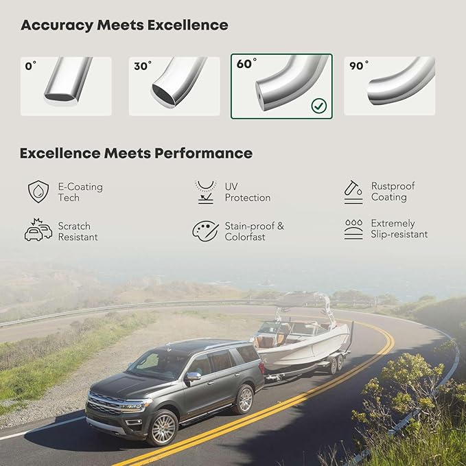 YHTAUTO 4 Inch Running Boards Side Step Bars Fit for 2007-2019 Chevy Silverado & GMC Sierra 1500/2500 HD/3500 HD - Standard/Regular Cab, 304 Stainless Steel Polished Oval Bent End Truck Step Rails