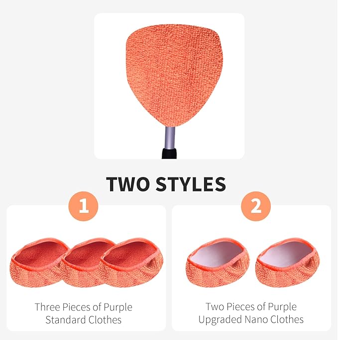 XINDELL 5 Pack Microfiber Pads – Replacement Heads Cover for Xindell Windshield Cleaner Tools. Washable & Reusable Triangle Pads (Red). Fits Window Reach Tool - Handle Not Included