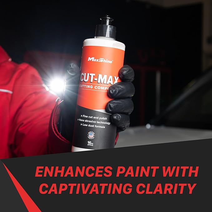 Maxshine Cut Max & Shine Max 16oz Kit – Fast-Cutting Compound & Ultimate Finishing Polish for Paint Correction, Scratch & Swirl Removal, Polishing & Protection – Auto Detailing Car Care Kit