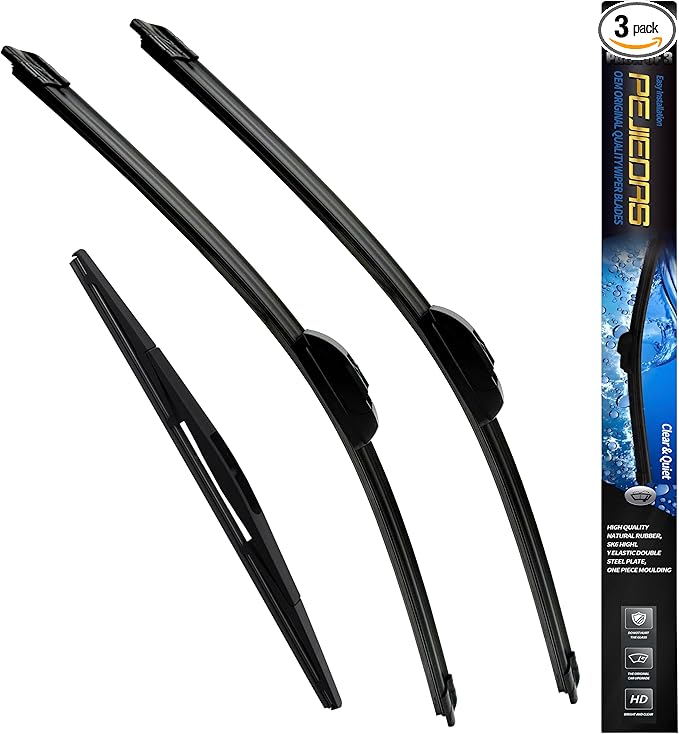 3 Wiper Blades, Front Wiper + Rear Wiper Blades for Honda HRV 2016-2020 (26 inch + 18 inch + 10 inch Wipers) OE Original Style