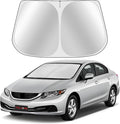 Custom Fit Windshield Sun Shade for Honda Civic 2012-2015 - Full Coverage, 210T Reflective Fabric, Double-Layer Design - Blocks 99% UV Rays, Keeps Car Cool, Easy to Install and Store