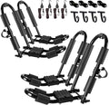 FORWODE Premium Kayak Roof Rack, 2 Pair J-Bar Roof Rack, Folding Adjustable Rack, Heavy Duty Kayak Roof Carrier 2 Kayak, Canoe, SUV, Surfboard on SUV, Car and Truck Crossbar (4 pcs)