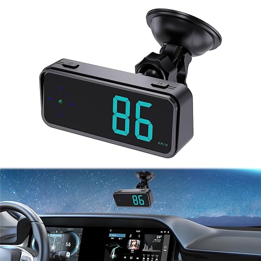 GPS Digital Speedometer for Car MPH, Universal HUD Speed Meter with LED Large Font, Plug Play for Car Truck Motor SUV Golf Cart All Vehicles (Digital Speedometer with Bracket)