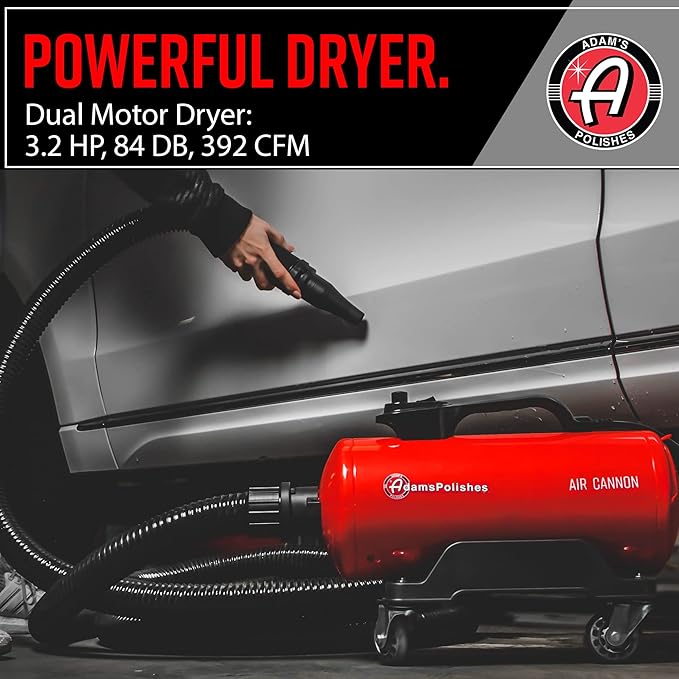 Adam's Polishes Air Cannon Car Dryer Blower - Powerful Detailing Wash | Filtered Dryers, Blowers & Blades Safer Than Microfiber Towel Cloth