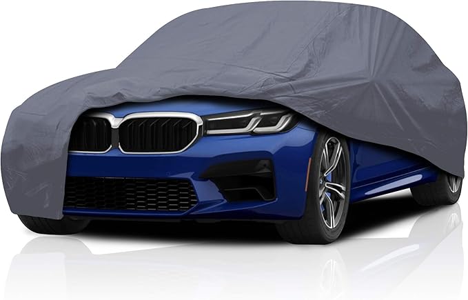 5 Layer Car Cover for Cadillac CT6 2016-2020 Sedan 4-Door Semi Custom Fit Full Coverage Heavy Duty All Weather Protection Breathable Dust Wind Shield