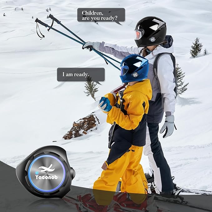 Y3 Helmet Bluetooth Headset (More Suitable for Couples), Auto Answer Phone, Intercom, Music, Intercom, Active Noise Cancellation, Waterproof (1 Pack)