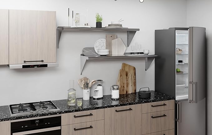 AmGood 48" Long X 14" Deep Stainless Steel Wall Shelf | NSF Certified | Appliance & Equipment Metal Shelving | Kitchen, Restaurant, Garage, Laundry, Utility Room