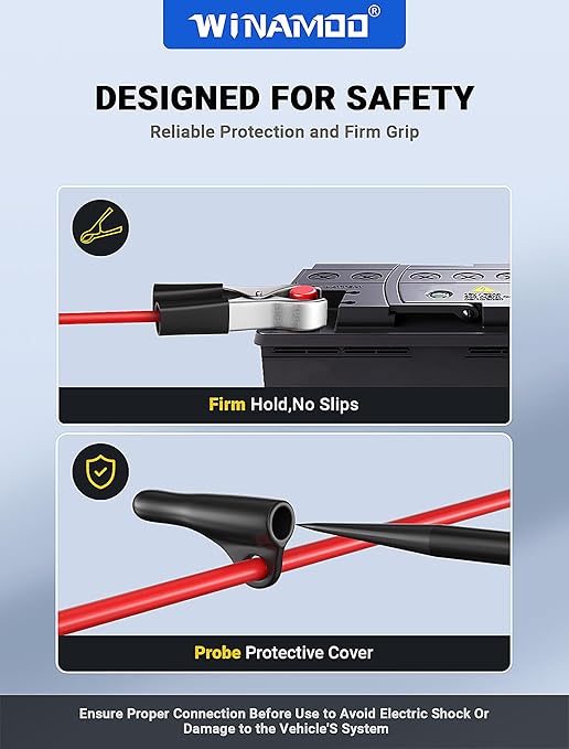 Upgrade Automotive Test Light with 3-80V LED Digital Voltage Display, Auto Circuit Tester with Voltmeter & Extra Probe, Electric Test Pen w/Dual Color Polarity Indicate for Car Fuse DIY Testing